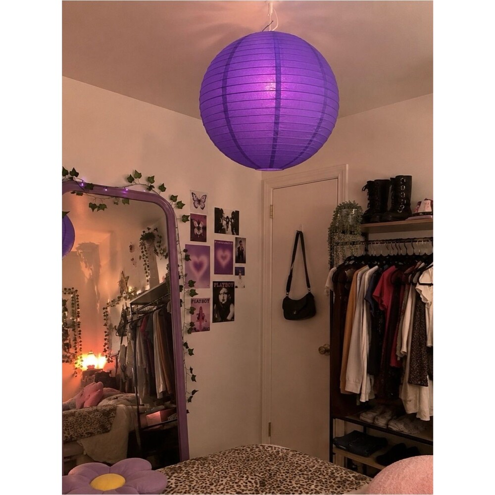 NWT Purple Paper Lantern Hanging Pendant Y2K 2000s Hippie Boho Emo Tumblr Fairy